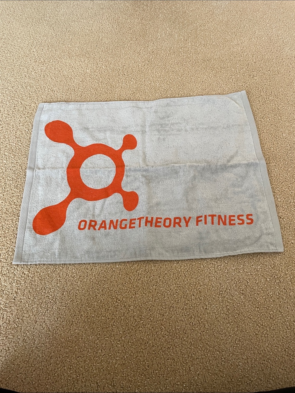 Orangetheory Gray Towel with Orange Logo Tag